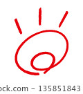 Double circle drawn with a pen 135851843