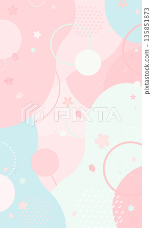 Pink and light blue cherry blossom pop background_vertical Pink and light blue cherry blossom pop background_vertical 135851873