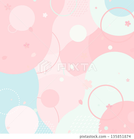 Pink and light blue cherry blossom pop background_square Pink and light blue cherry blossom pop background_square 135851874