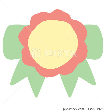Flower and ribbon medal badges that are easy to use in kindergartens and nurseries Flower and ribbon medal badges that are easy to use in kindergartens and nurseries 135851928
