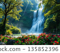 Landscape with a waterfall 135852396