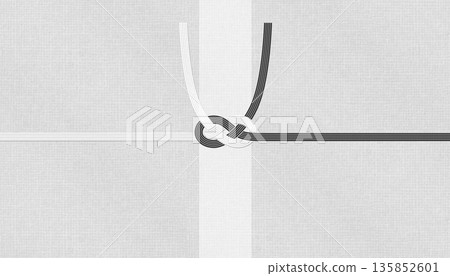 時尚的日式現代和紙,以及黑白「淡路結」水引,適用於葬禮和弔唁。 時尚的日式現代和紙,以及黑白「淡路結」水引,適用於葬禮和弔唁。 135852601
