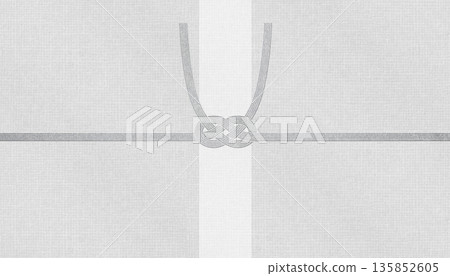 時尚的日本現代和紙以及用於葬禮和弔唁的“淡路結”雙層銀箔水引 135852605