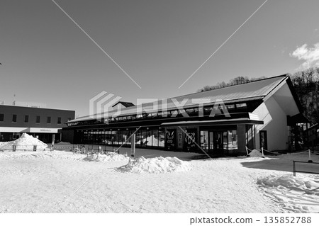 "January 2026" New Noboribetsu Station "Station Building" Black and White "January 2026" New Noboribetsu Station "Station Building" Black and White 135852788
