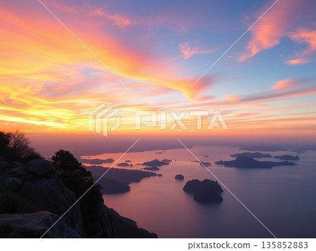 Beautiful sunset sea Beautiful sunset sea 135852883