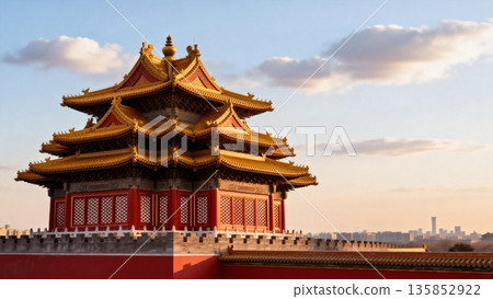 chinese temple in blue sky 135852922
