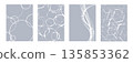 Set of 4 abstract backgrounds inspired by water surfaces and ink pools. Geometric patterns and gray modern textures. 135853362