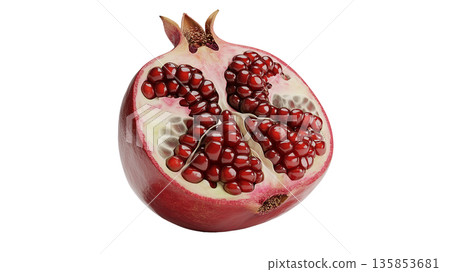 pomegranate fruit isolated on white background 135853681