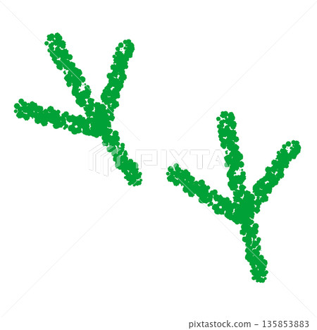 Crayon material: Hand-drawn bird footprint illustration 135853883