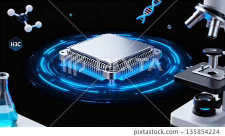 computer motherboard with equipment 135854224