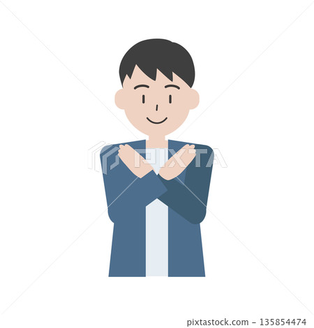 圖：一名男子用手臂比畫十字，表示新約。 135854474