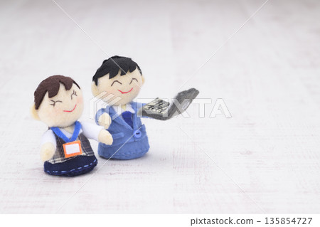 Businessman and office lady dolls Businessman and office lady dolls 135854727