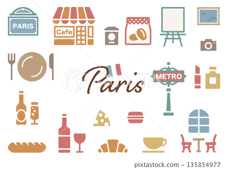 巴黎可愛圖示集 135854977