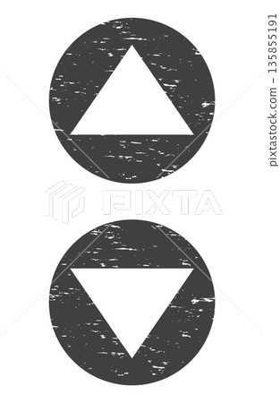 Black stamp style elevator button arrow Black stamp style elevator button arrow 135855191