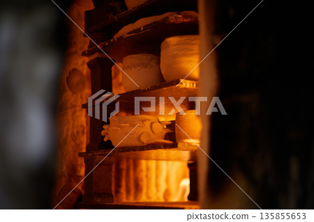 Many rustic clay in the kiln Many rustic clay in the kiln 135855653