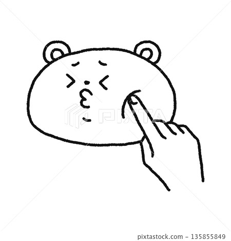 舒緩柔軟的小熊線條畫 135855849