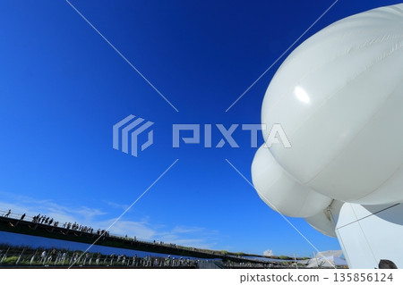 一個巨大的燈泡在藍天下閃耀 一個巨大的燈泡在藍天下閃耀 135856124