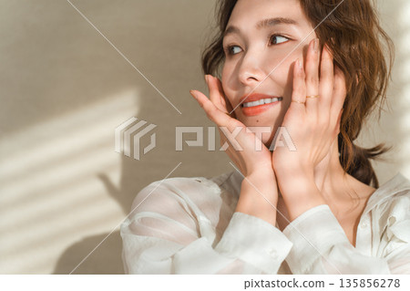 Beauty, skin care, beautiful skin, makeup image of a woman 135856278