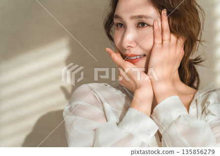 Beauty, skin care, beautiful skin, makeup image of a woman Beauty, skin care, beautiful skin, makeup image of a woman 135856279