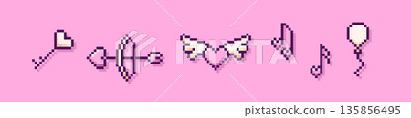 Pink cute elements. 135856495