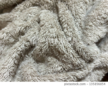 Close-up of fluffy towel fabric / natural and soft texture Close-up of fluffy towel fabric / natural and soft texture 135856854