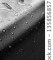 Monochrome photo of water droplets on stainless steel / A cool, inorganic texture image 135856857