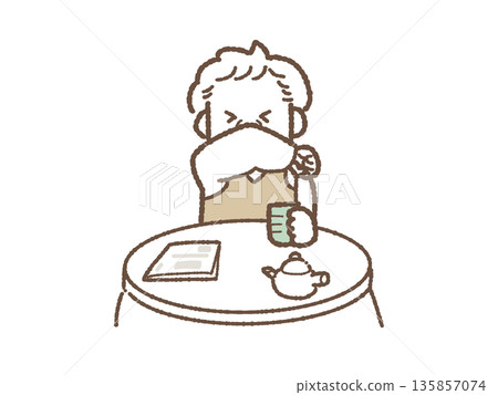 Senior sneezing Senior sneezing 135857074
