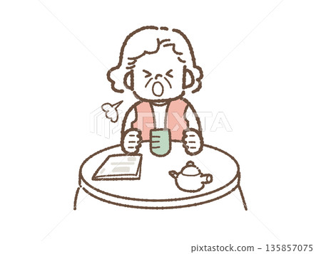 Senior sneezing 135857075