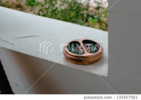 Mosquito coil, summer tradition, swirl Mosquito coil, summer tradition, swirl 135857561