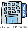 Hand drawn bank illustration 135857682
