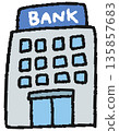 Hand drawn bank illustration 135857683