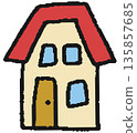 Hand-drawn illustration of a house 135857685