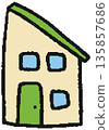 Hand-drawn illustration of a house 135857686