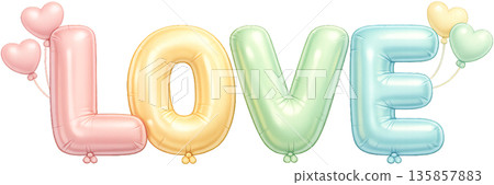 可愛的氣球插畫 愛 135857883