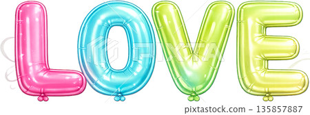可愛的氣球插畫 愛 135857887