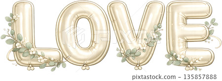 可愛的氣球插畫 愛 135857888