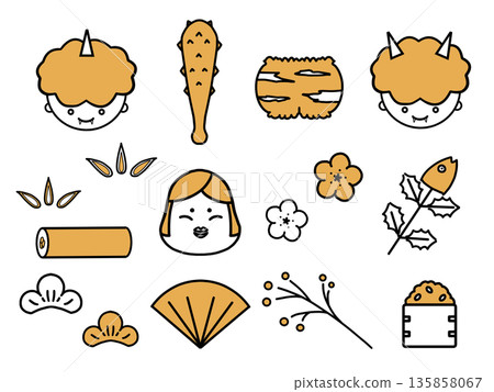 Simple Setsubun material set 135858067