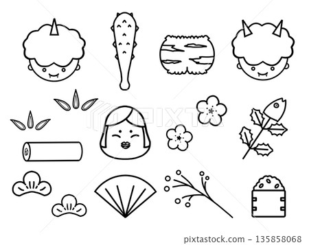 Simple Setsubun material set Simple Setsubun material set 135858068