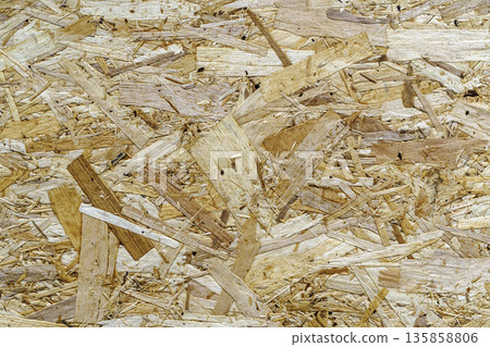 OSB Wood Texture Background with Compressed Strand Pattern. High quality photo 135858806