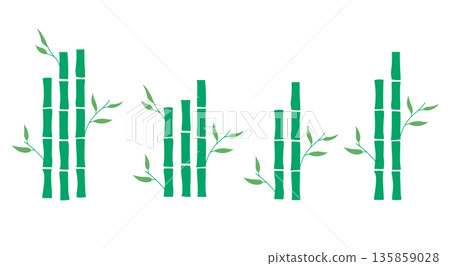 Bamboo Stalks with Leaves Set Bamboo Stalks with Leaves Set 135859028