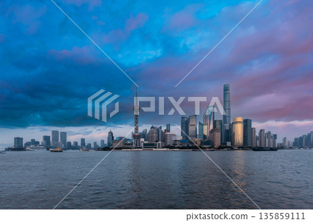 Shanghai Pudong panorama with Oriental Pearl Tower Shanghai Pudong panorama with Oriental Pearl Tower 135859111