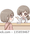 Female staff and visitors at the reception 135859467