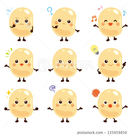 大豆角色臉部表情套裝 135859850