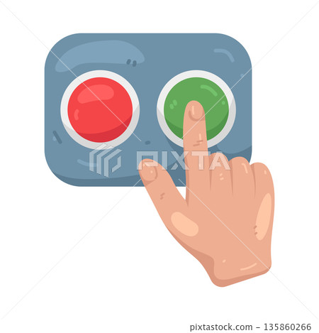 Illustration of Green button Illustration of Green button 135860266