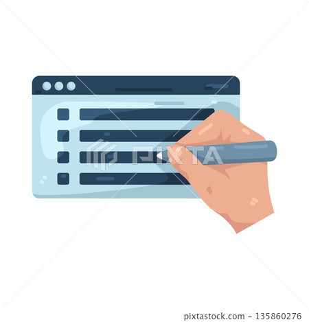Illustration of online survey Illustration of online survey 135860276