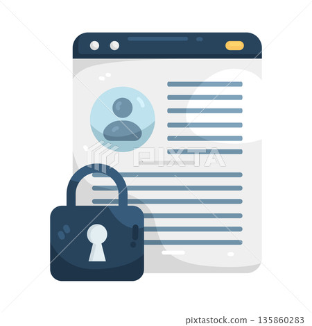 Illustration of Locked profile data Illustration of Locked profile data 135860283