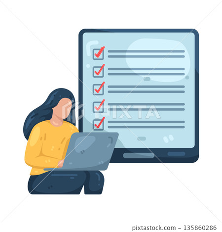 Illustration of Online survey Illustration of Online survey 135860286