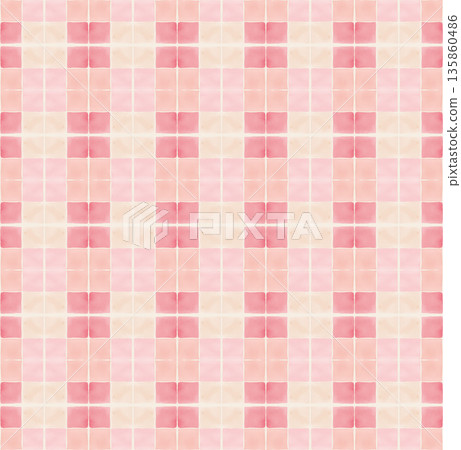 Abstract watercolor geometrical background, retro style seamless pattern in beige and pink tones Abstract watercolor geometrical background, retro style seamless pattern in beige and pink tones 135860486