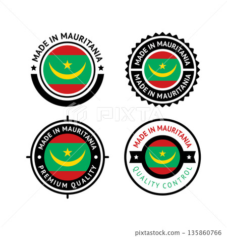 National flag of the Islamic Republic Mauritania 135860766