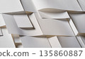 White paper texture background, folded banners, natural creases, matte finish, minimalist design, soft shadows, neutral tones, subtle gradients 135860887